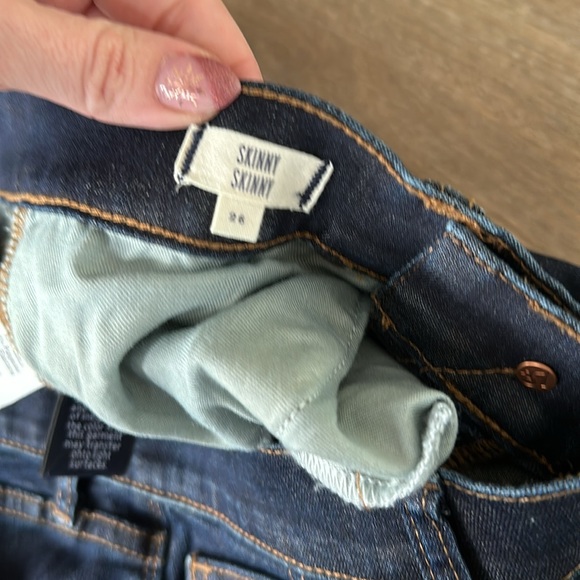 Women’s Lowrise Madewell Skinny Skinny Dark Wash Jean • size 26 - Picture 4 of 11